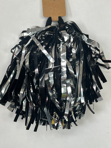 Black & Silver Hair/Wrist Pom Pom