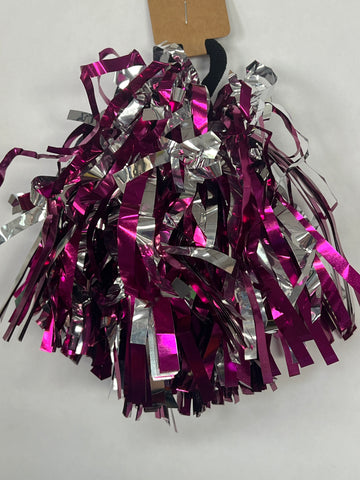 Purple & Silver Hair/Wrist Pom Pom