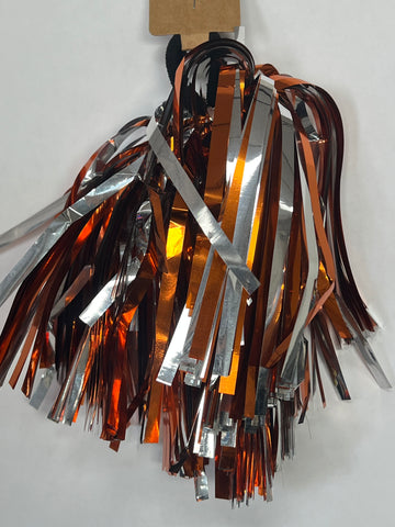 Orange & Silver Hair/Wrist Pom Pom