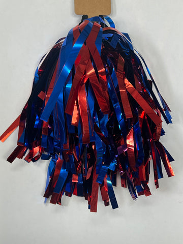 Red & Blue Hair/Wrist Pom Pom